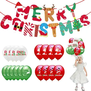 Božično Torto Set - Božični Okraski Set | Božično Zabavo Dobave, Vključno S Bunting, Banner, Pecivo, Baloni, Trakovi